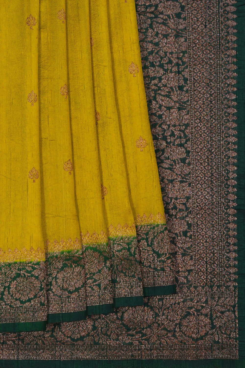 Image of Banarasi Dupion Silk Yellow Saree