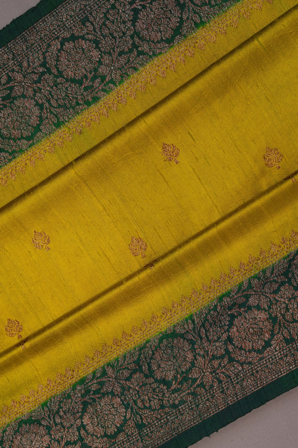 Image of Banarasi Dupion Silk Yellow Saree