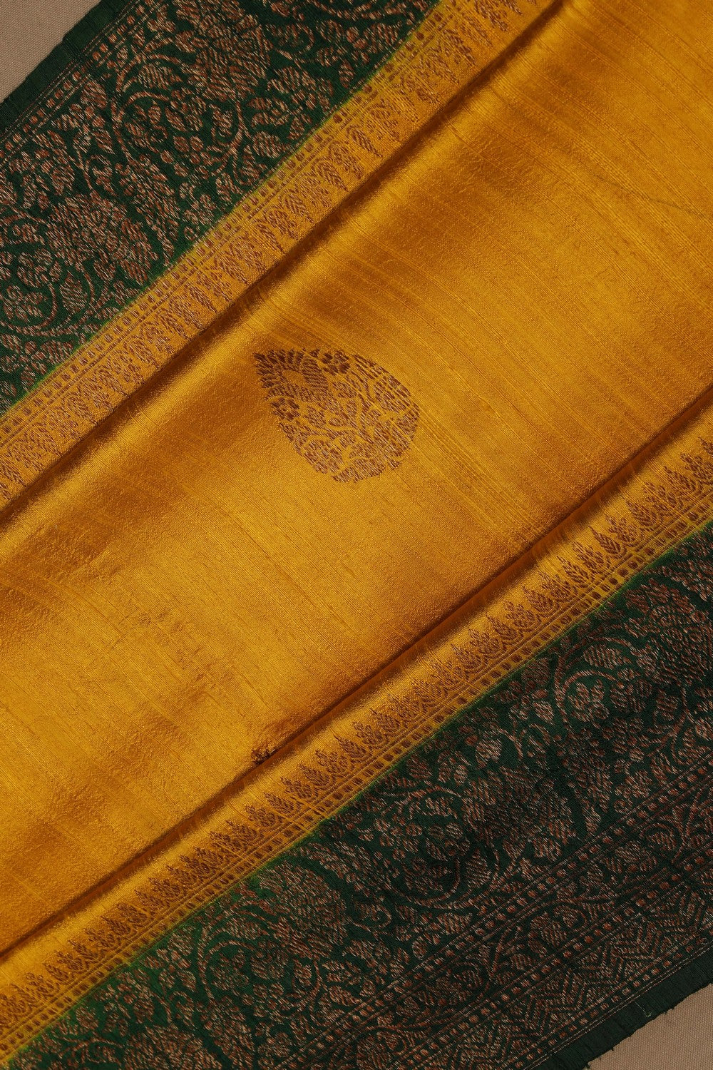 Image of Banarasi Dupion Silk Mustard Saree