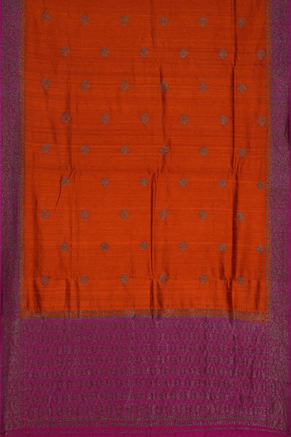 Image of Banarasi Dupion Silk Orange Saree