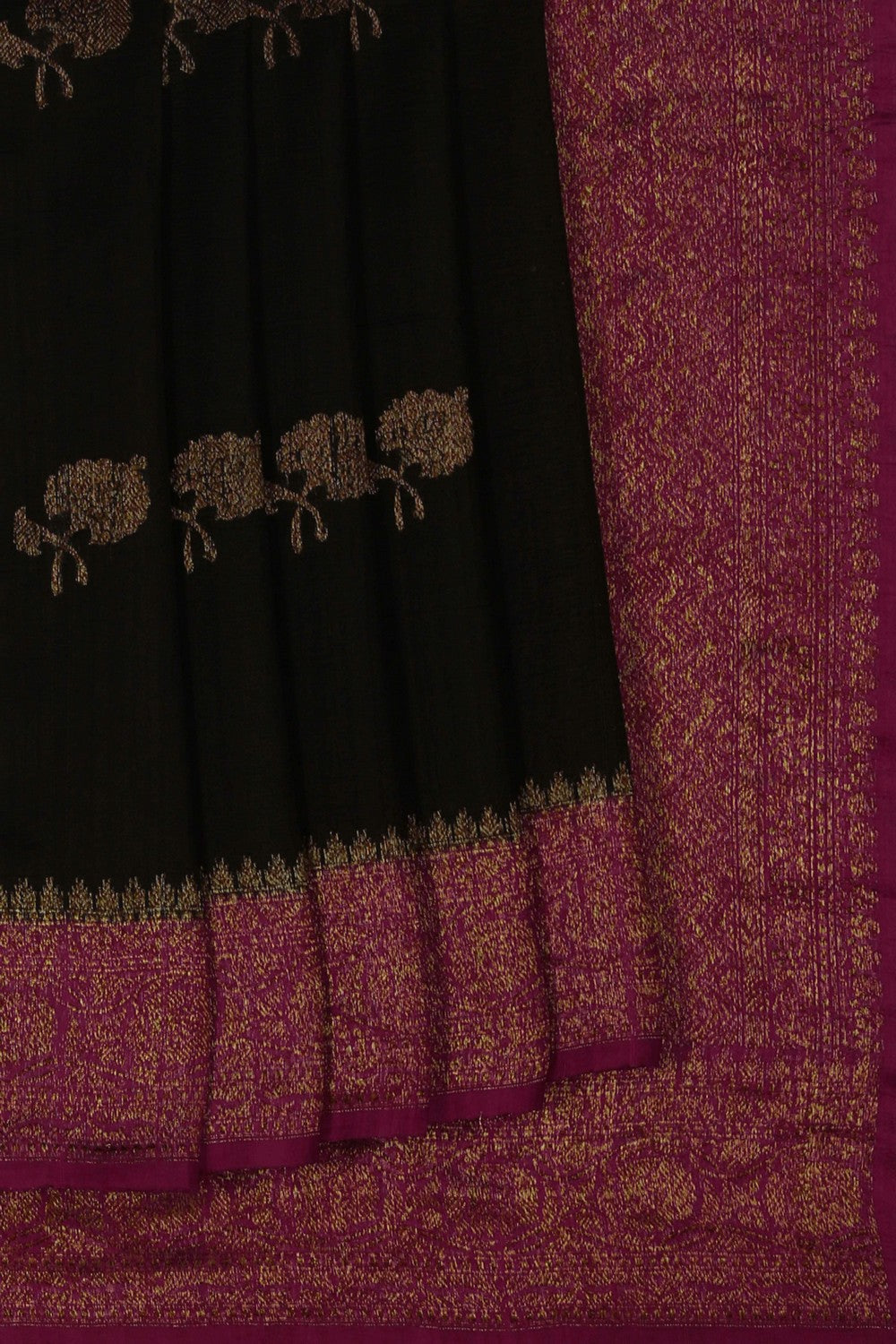 Image of Banarasi Dupion Silk Black Saree