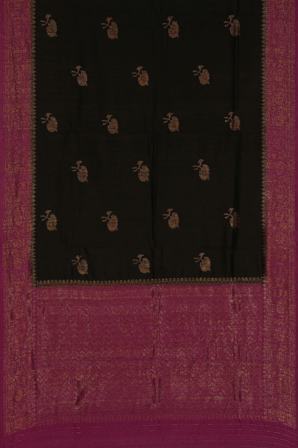 Image of Banarasi Dupion Silk Black Saree