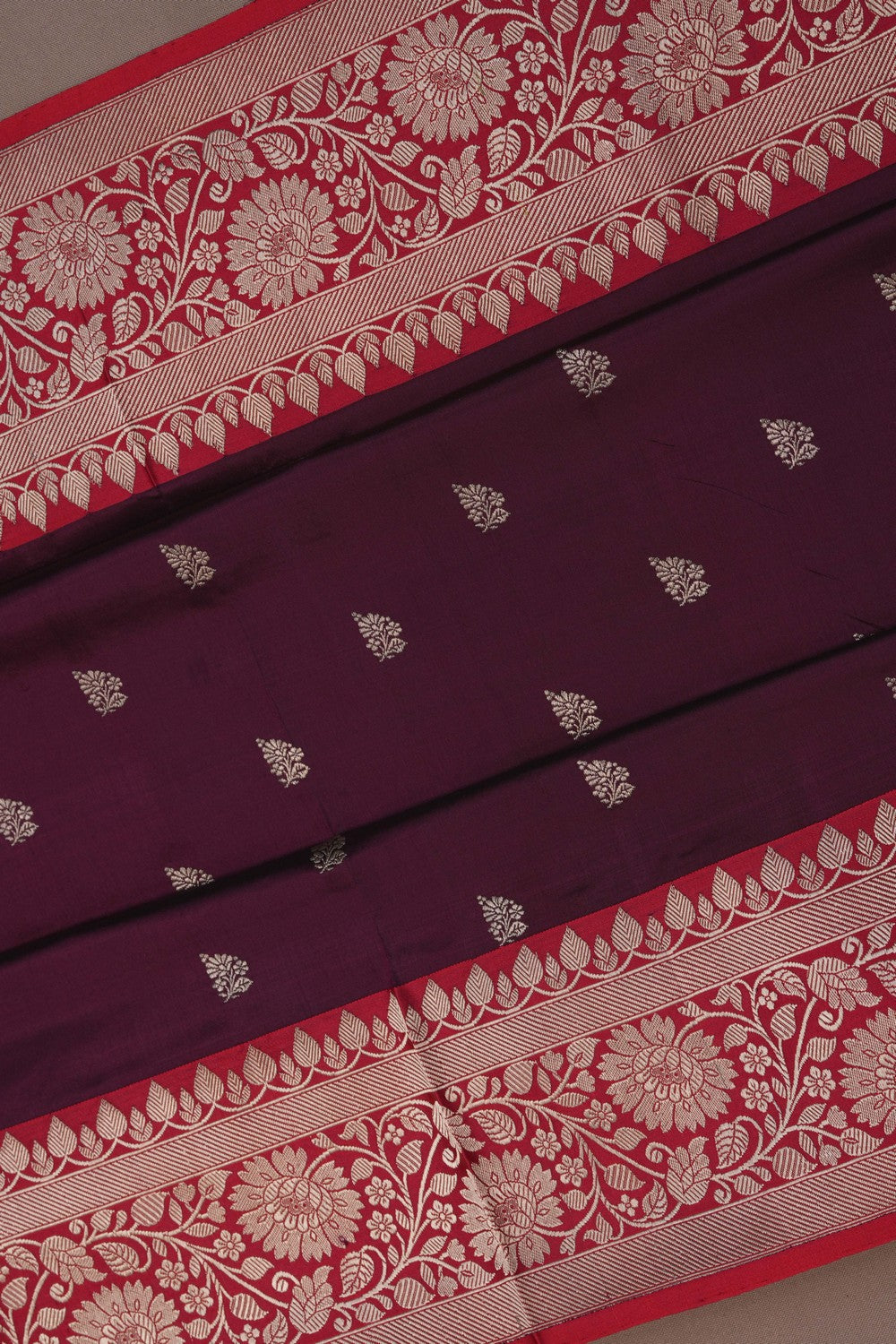 Image of Banarasi Silk Maroon Saree