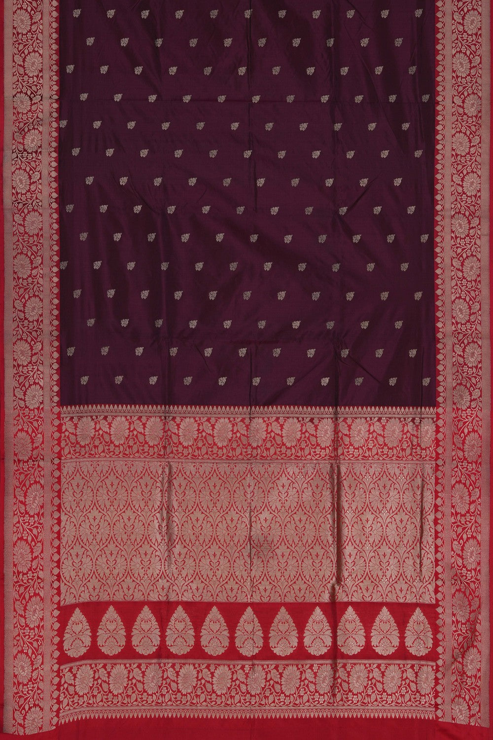 Image of Banarasi Silk Maroon Saree