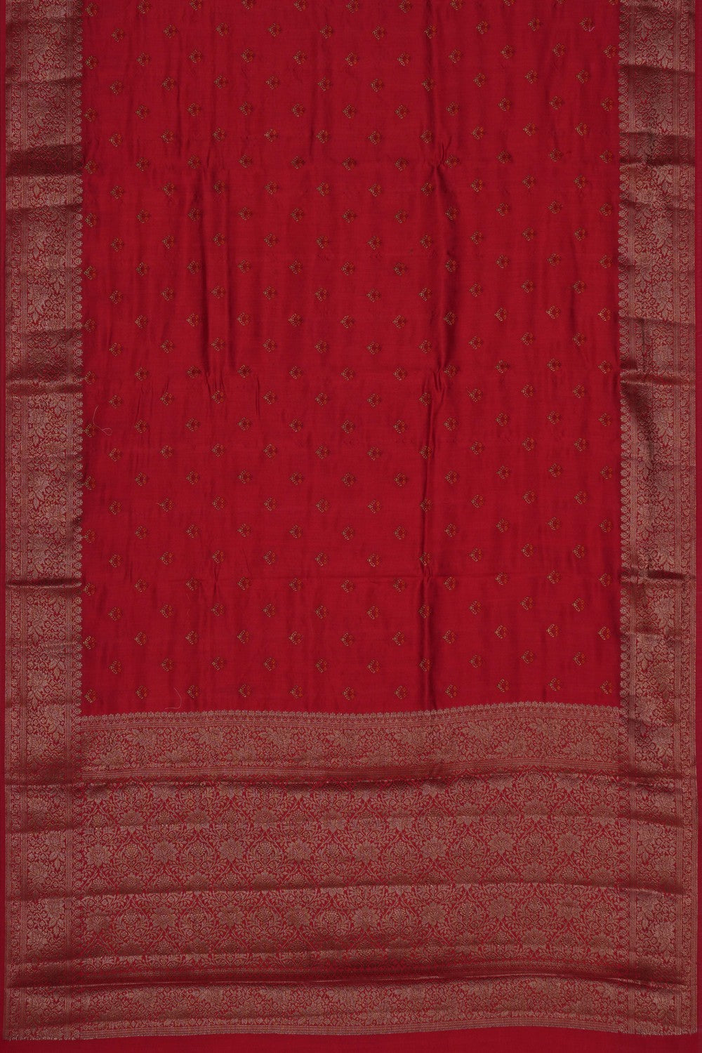 Image of Red Silk Embroidery Saree