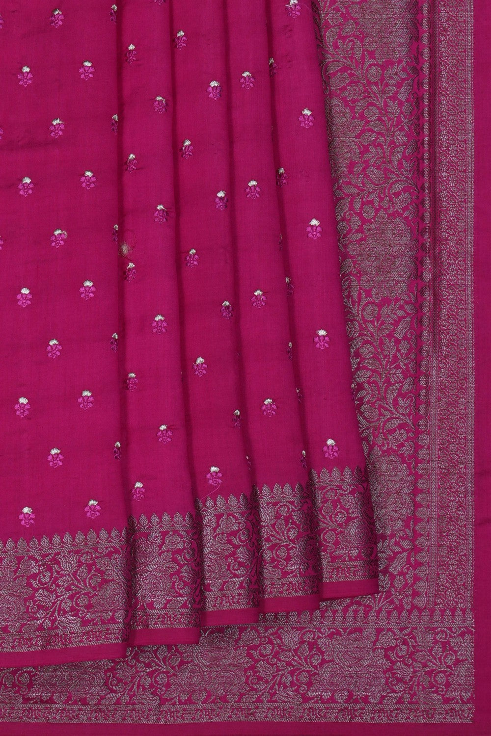 Image of Pink Silk Embroidery Saree