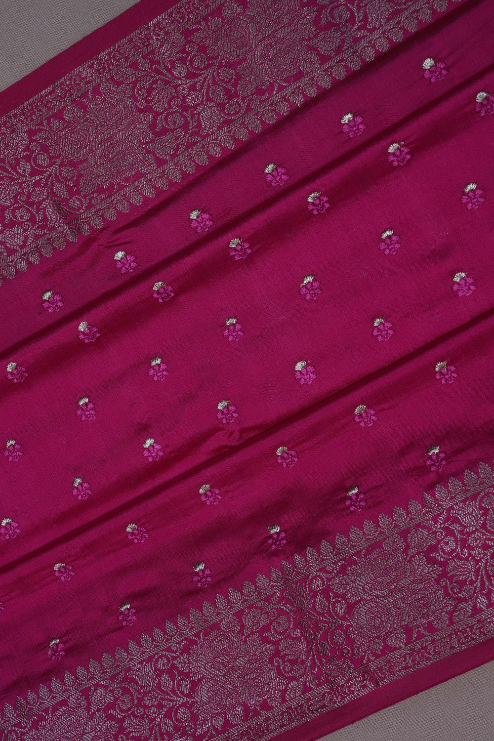 Image of Pink Silk Embroidery Saree