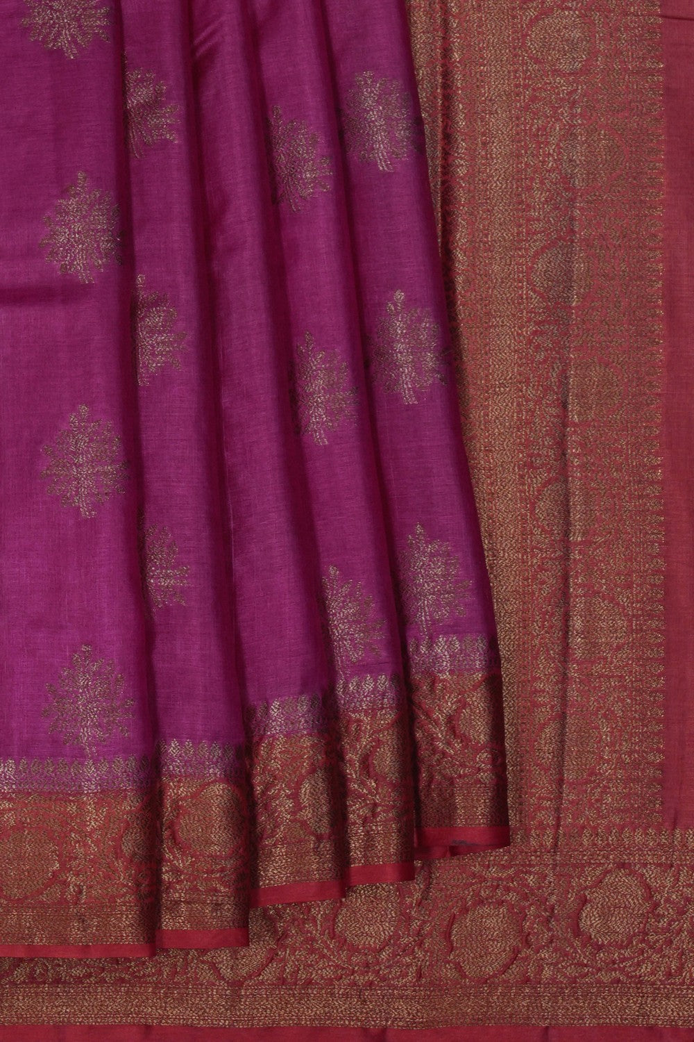 Image of Banarasi Tussar Silk Pink Saree