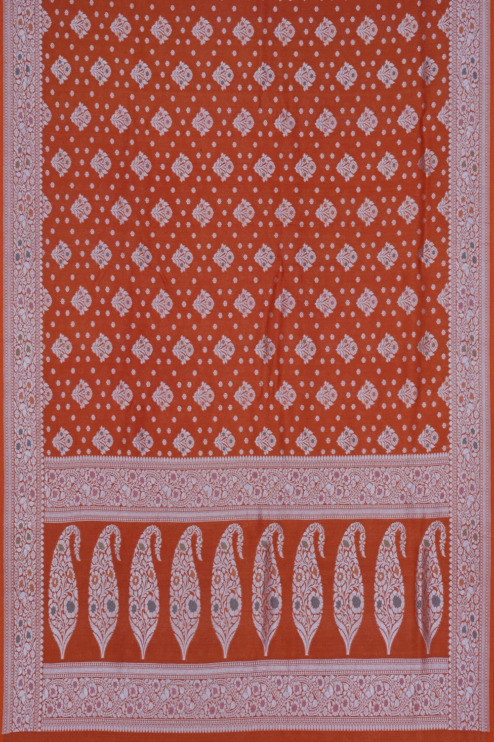 Image of Banarasi Tussar Silk Orange Saree