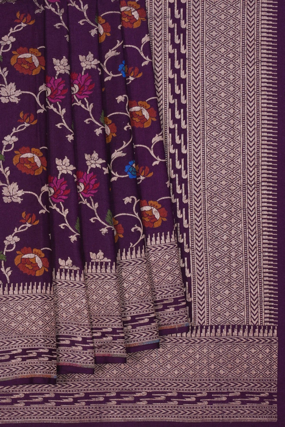 Image of Banarasi Georgette Purple Saree