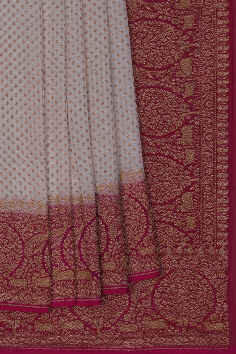 Image of Banarasi Georgette Off-White Saree