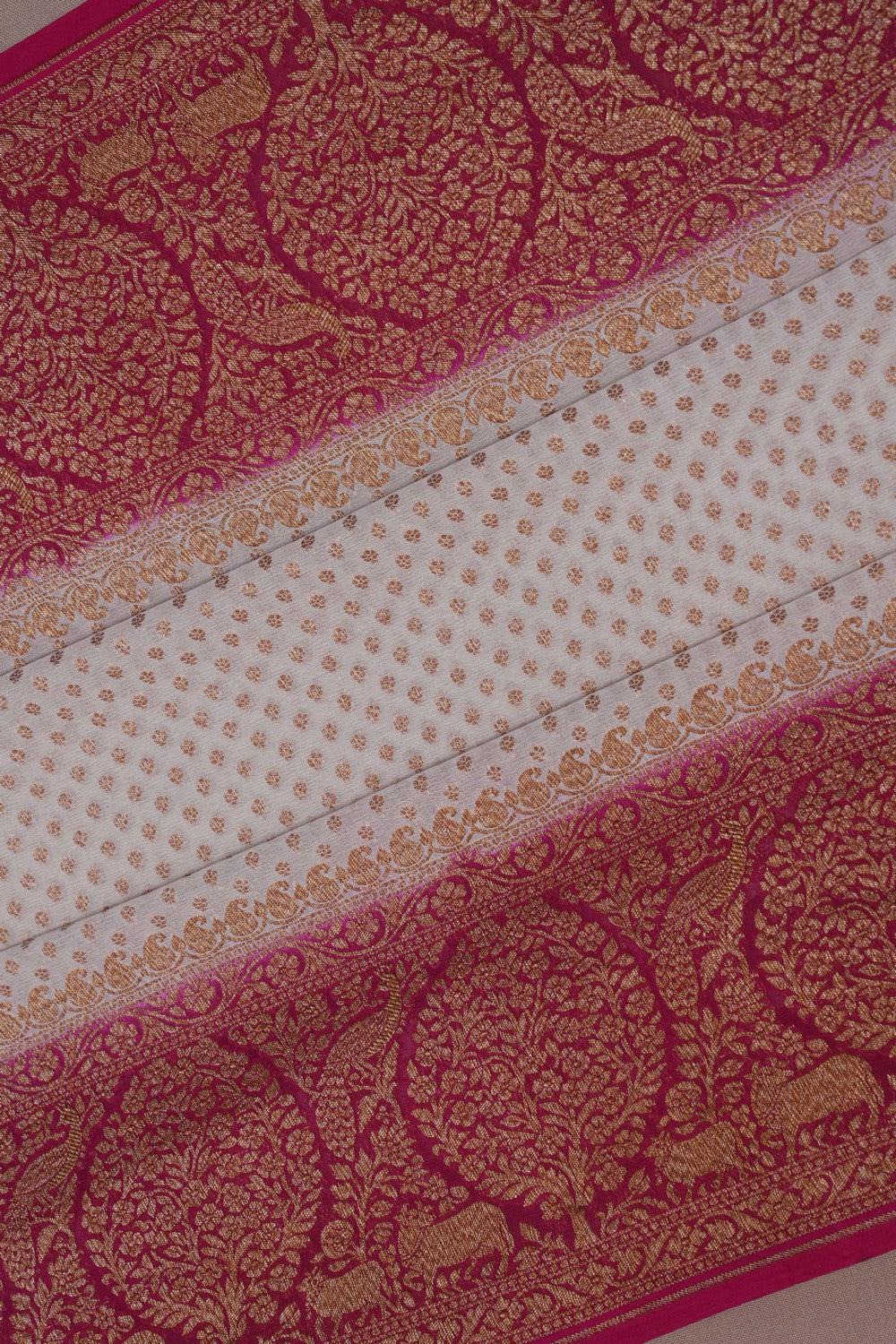 Image of Banarasi Georgette Off-White Saree