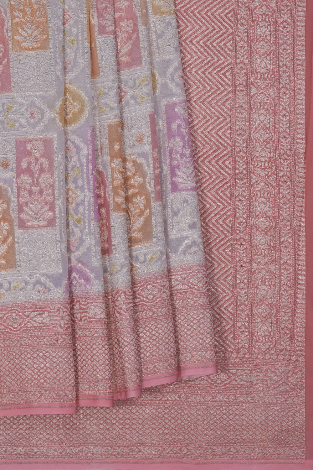 Image of Banarasi Georgette Off-White Saree