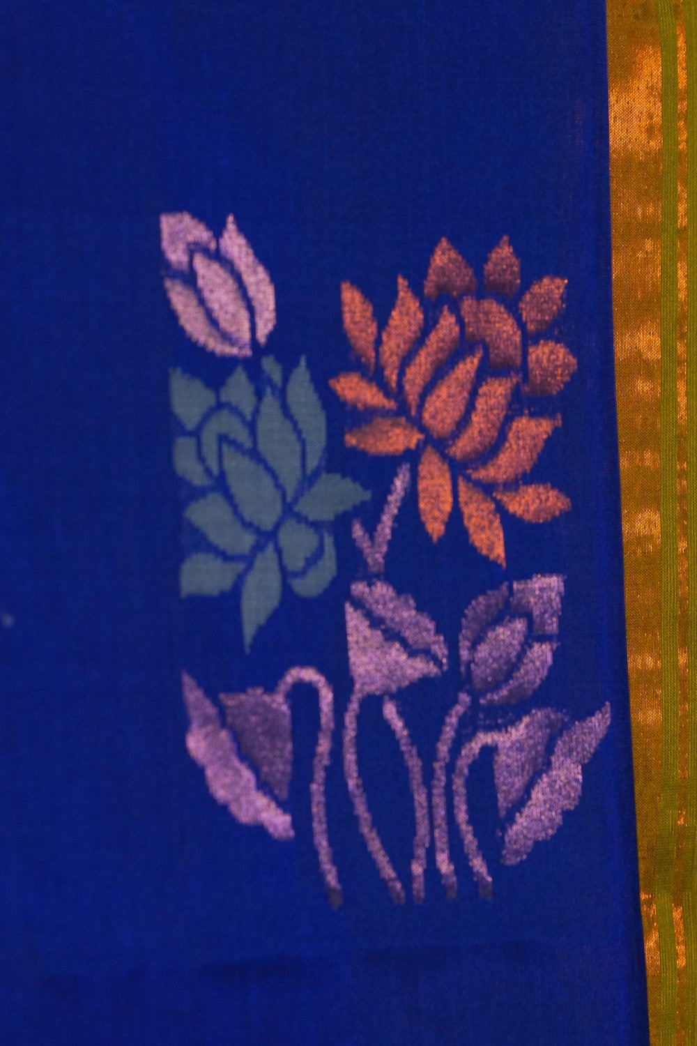 Image of Uppada Silk Blue Saree