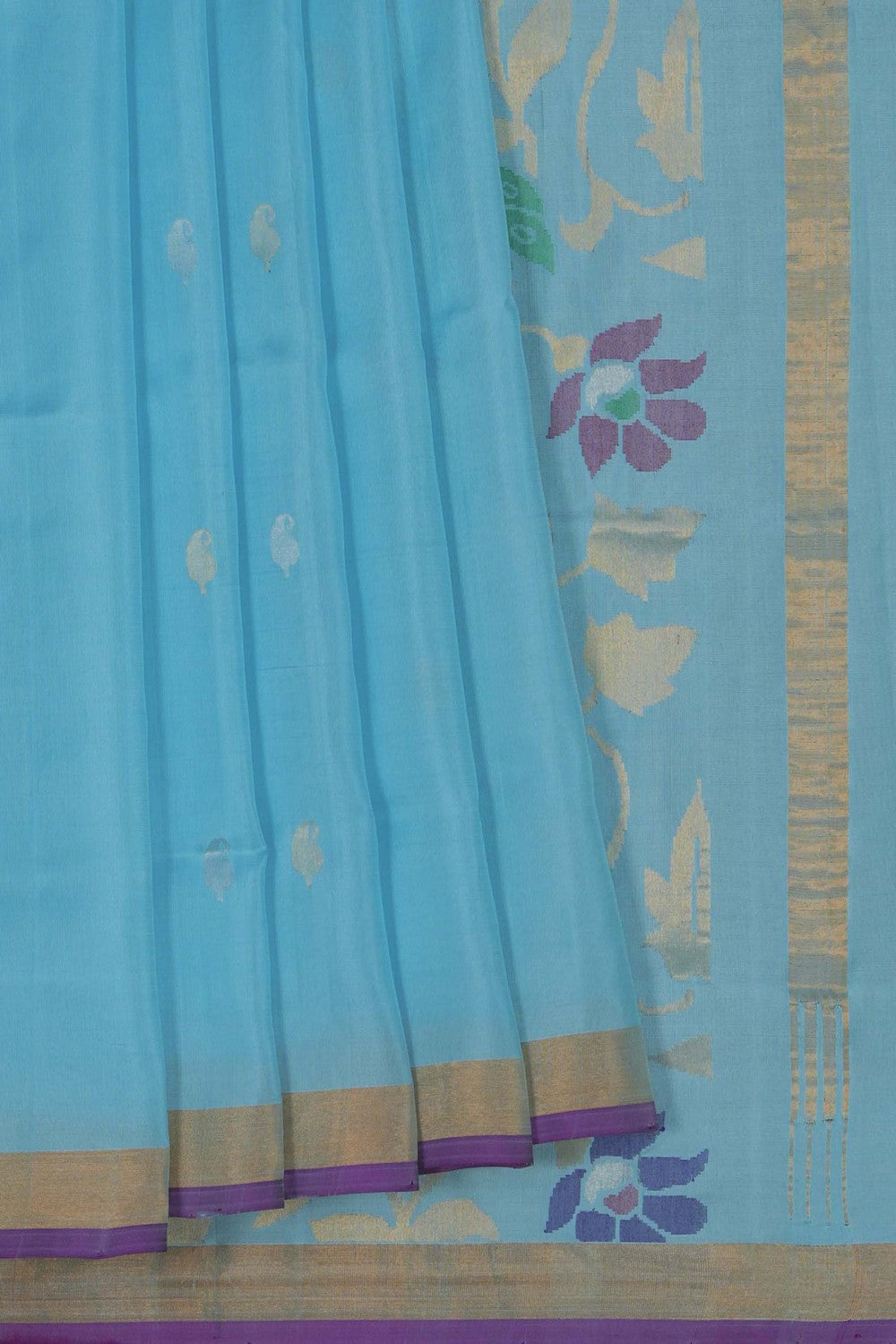 Image of Uppada Silk Blue Saree