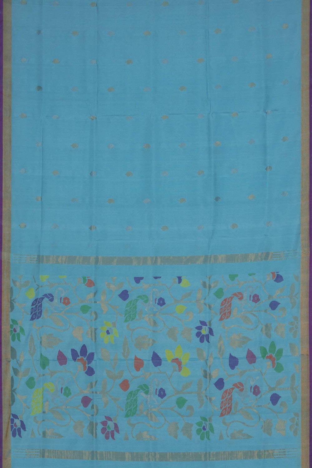 Image of Uppada Silk Blue Saree