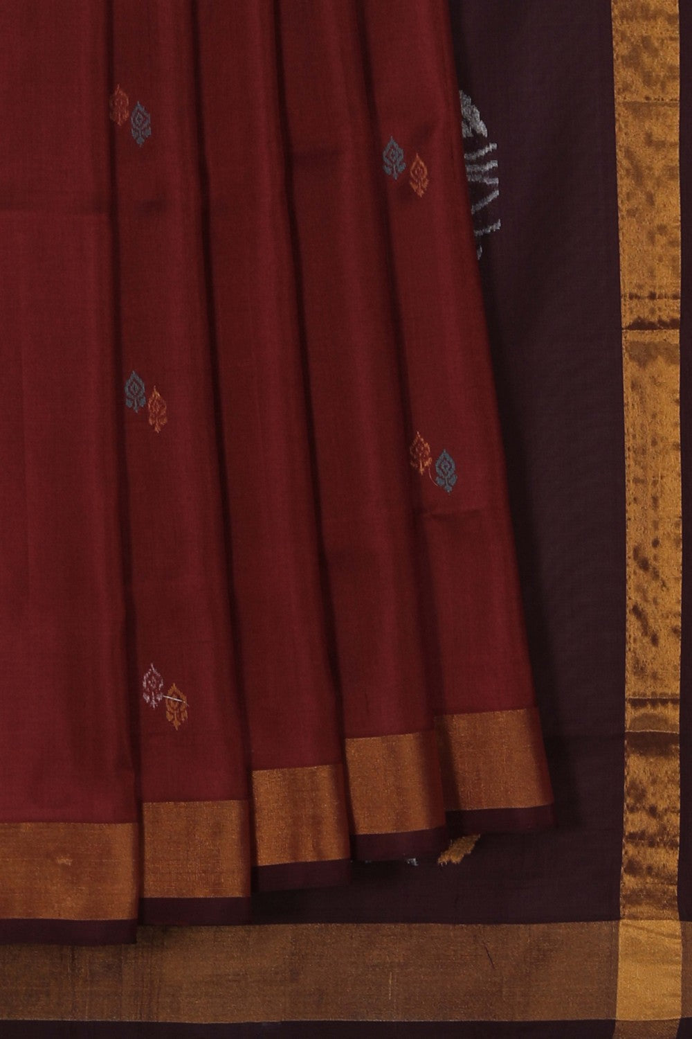 Image of Uppada Silk Rust-Red Saree