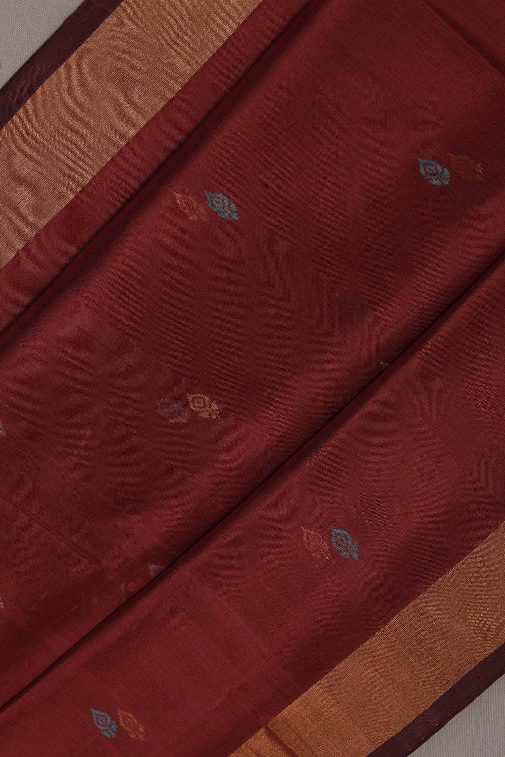 Image of Uppada Silk Rust-Red Saree