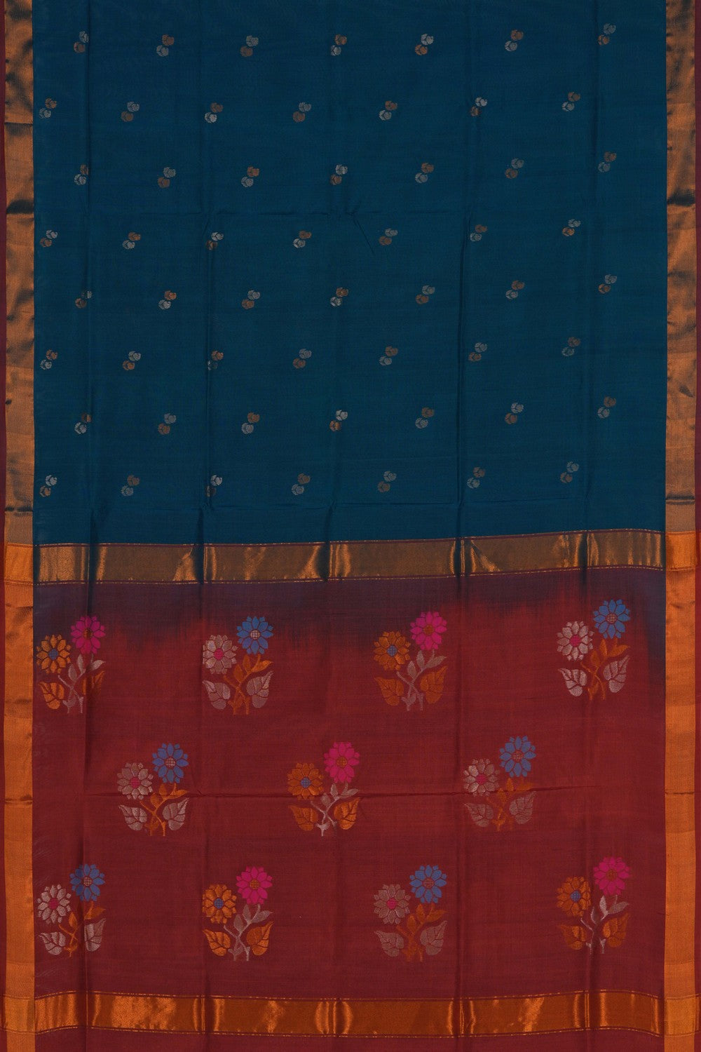 Image of Uppada Silk Blue Saree