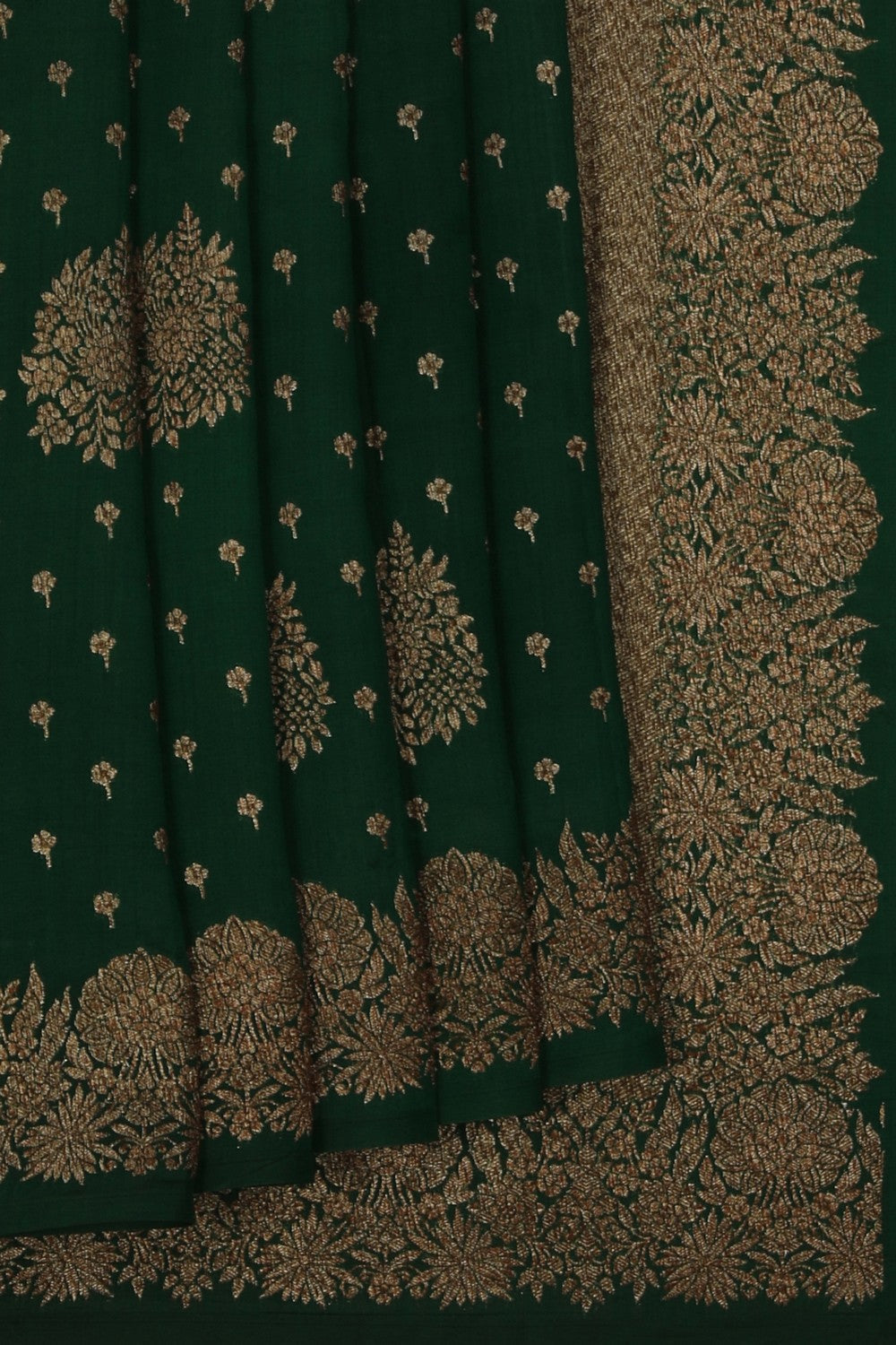 Image of Banarasi Dupion Silk Green Saree