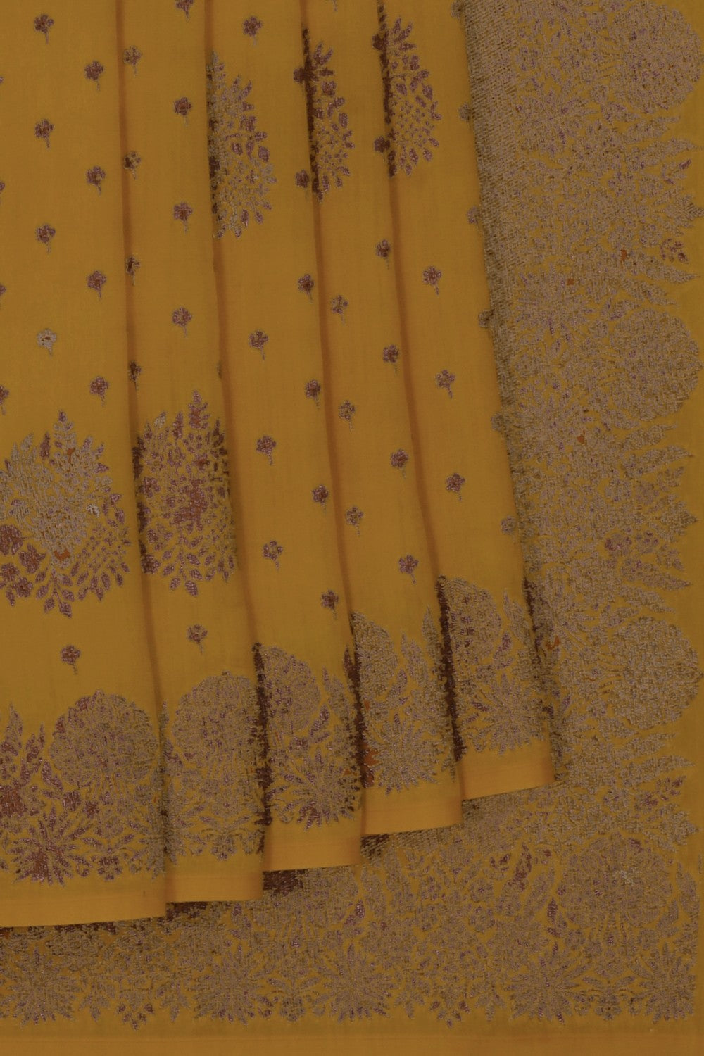Image of Banarasi Dupion Silk Yellow Saree