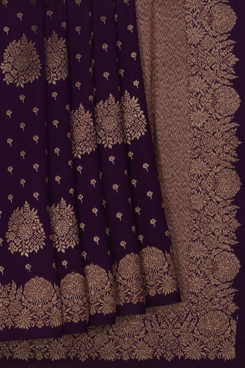Image of Banarasi Dupion Silk Purple Saree