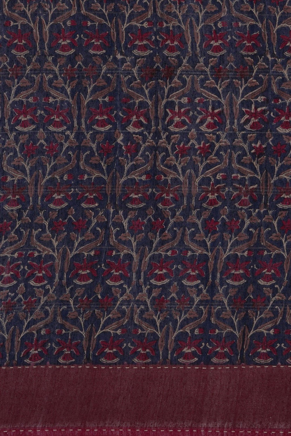 Image of A Tussar Kantha Stitch Saree