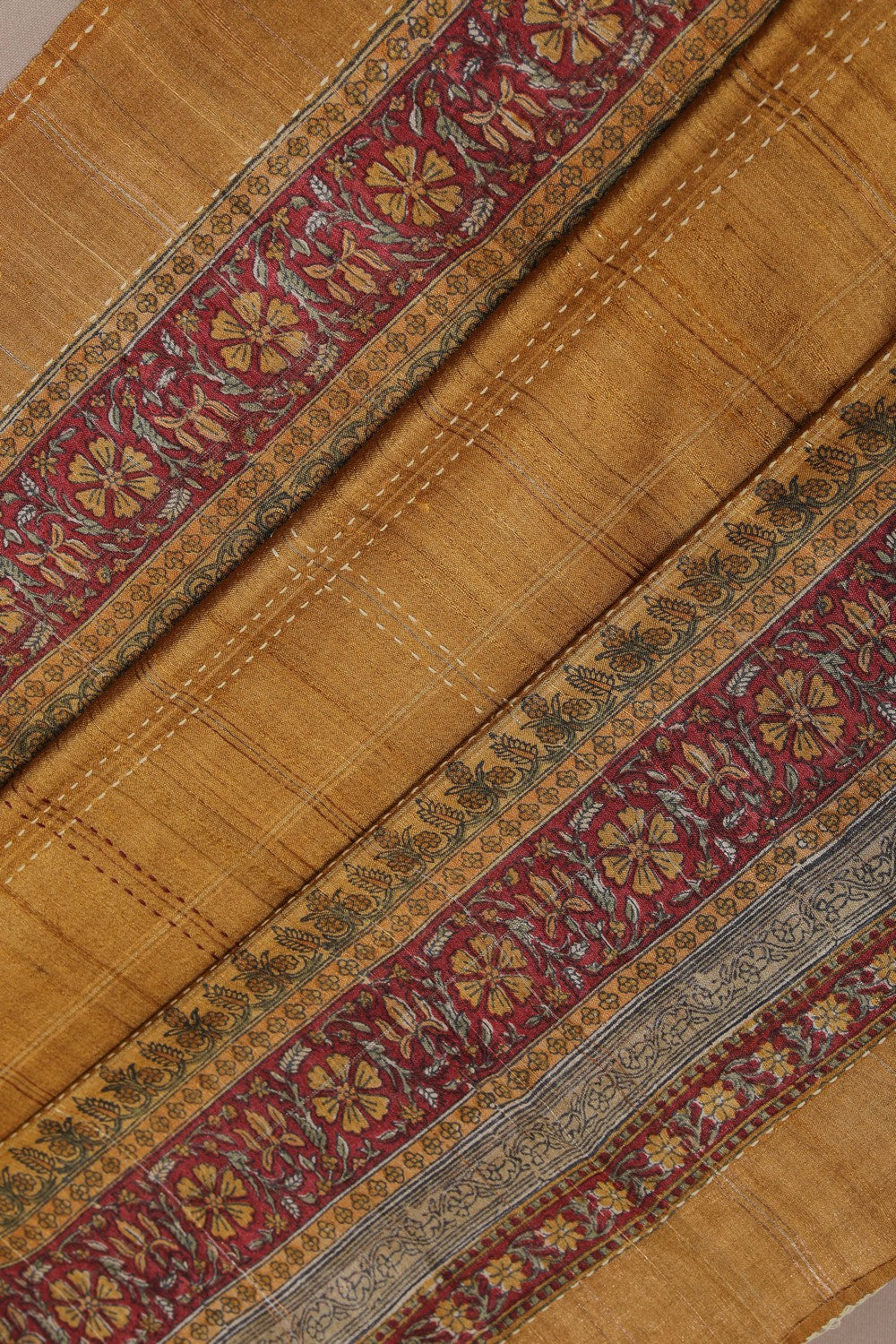 Image of A Tussar Kantha Stitch Saree