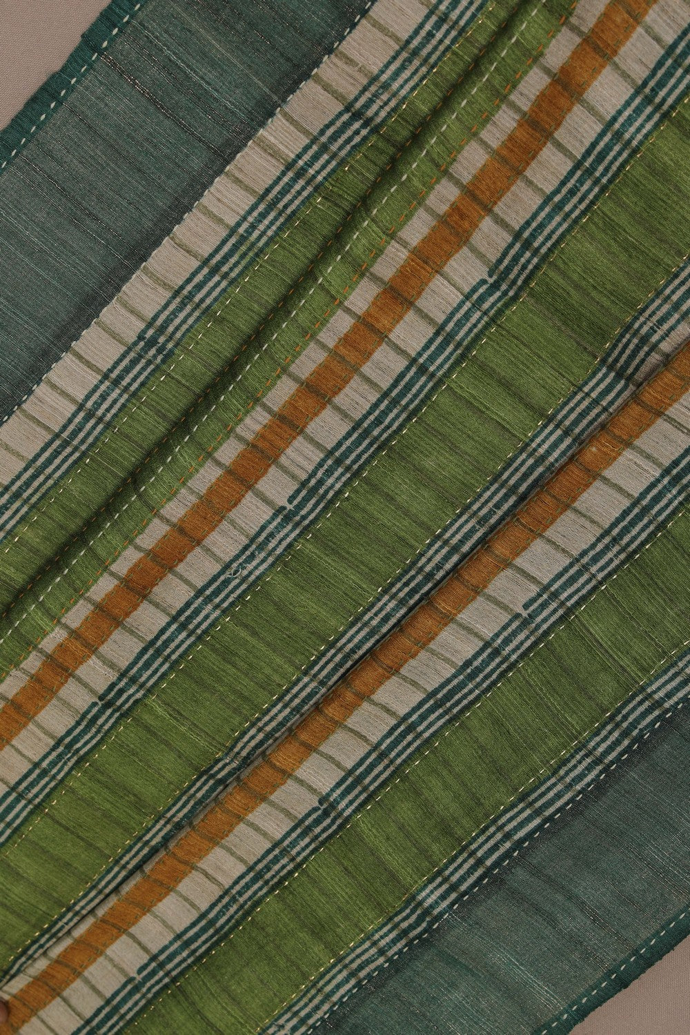 Image of A Tussar Kantha Stitch Saree