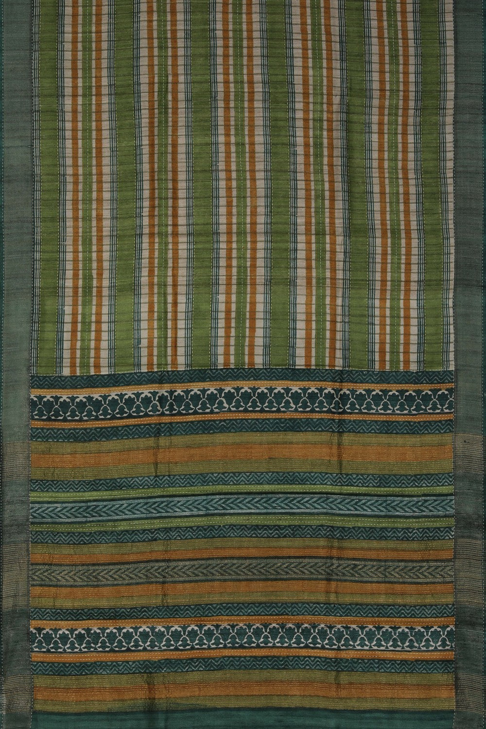 Image of A Tussar Kantha Stitch Saree