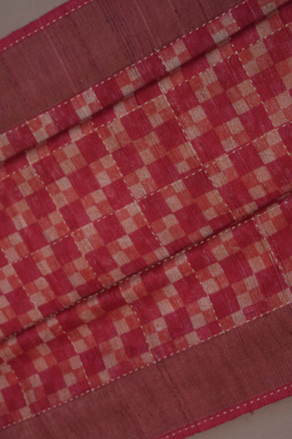 Image of A Tussar Kantha Stitch Saree