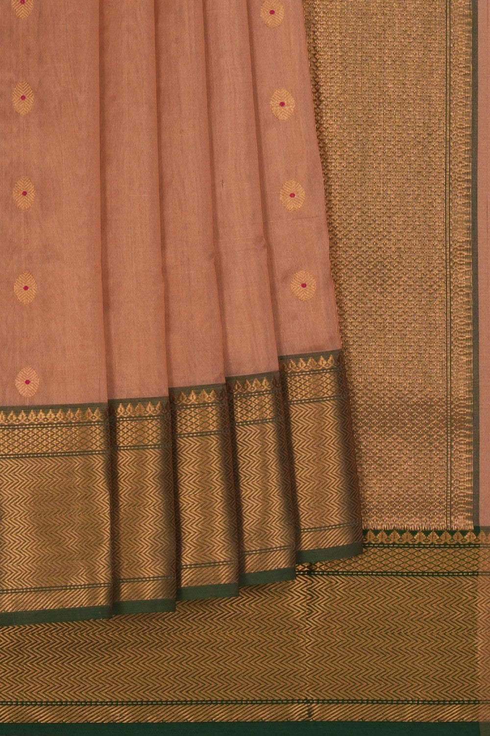 Image of Chanderi Tissue Silk Brown Saree