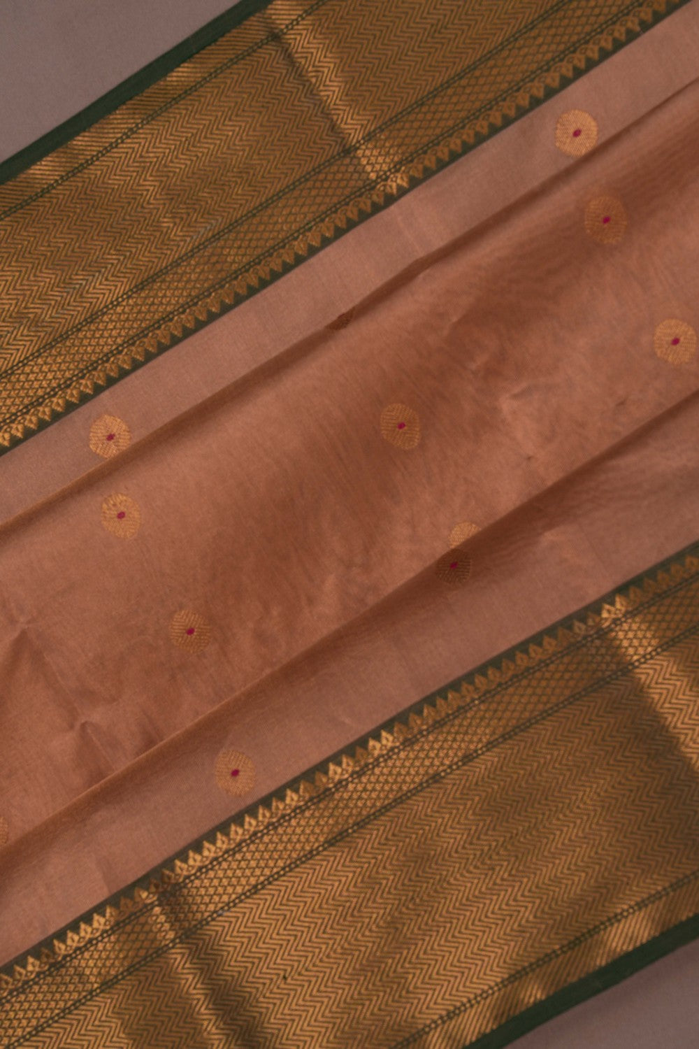 Image of Chanderi Tissue Silk Brown Saree