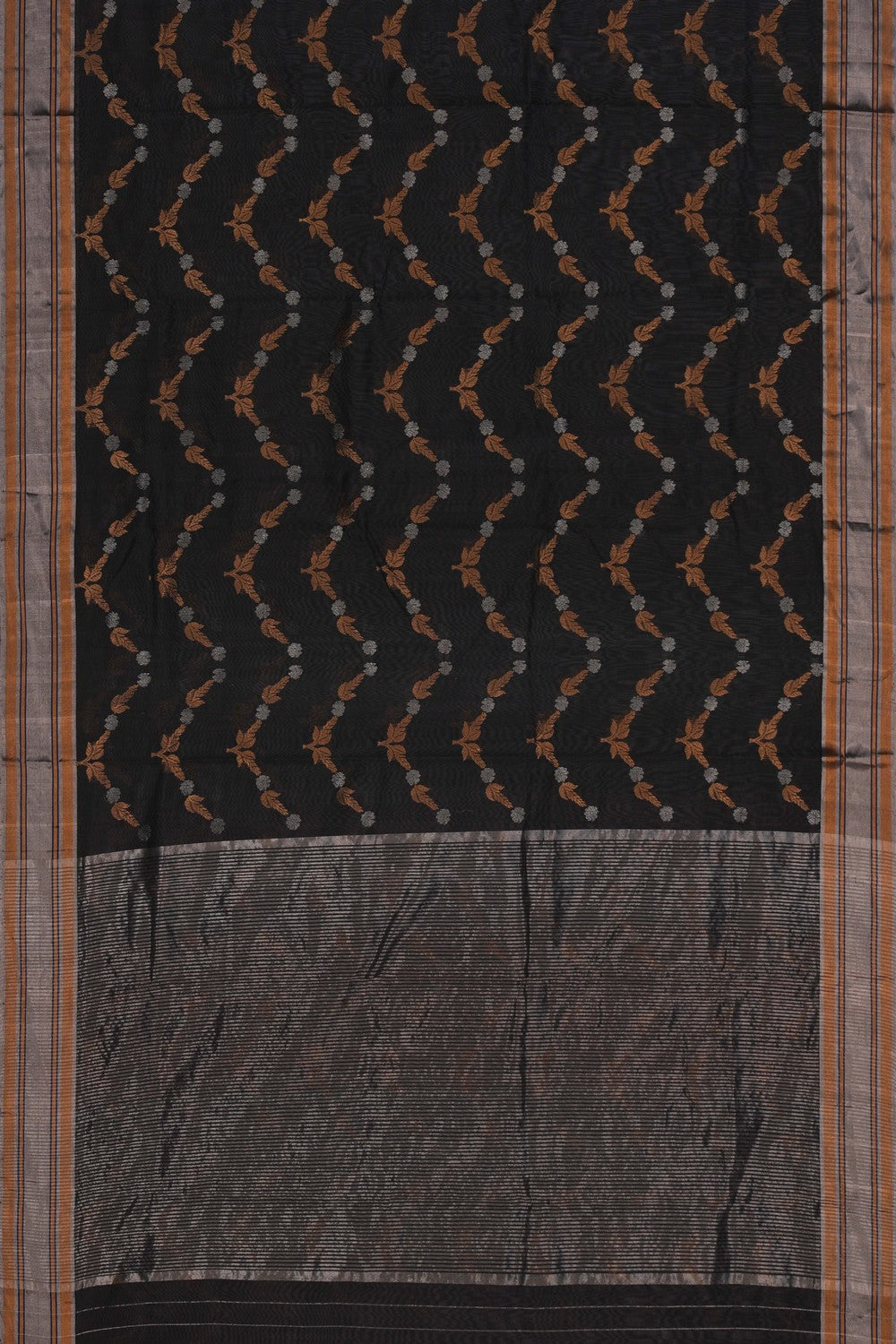 Image of Chanderi Silk Black Saree