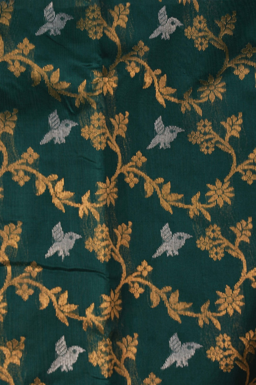 Image of Chanderi Brocade Silk Green Saree