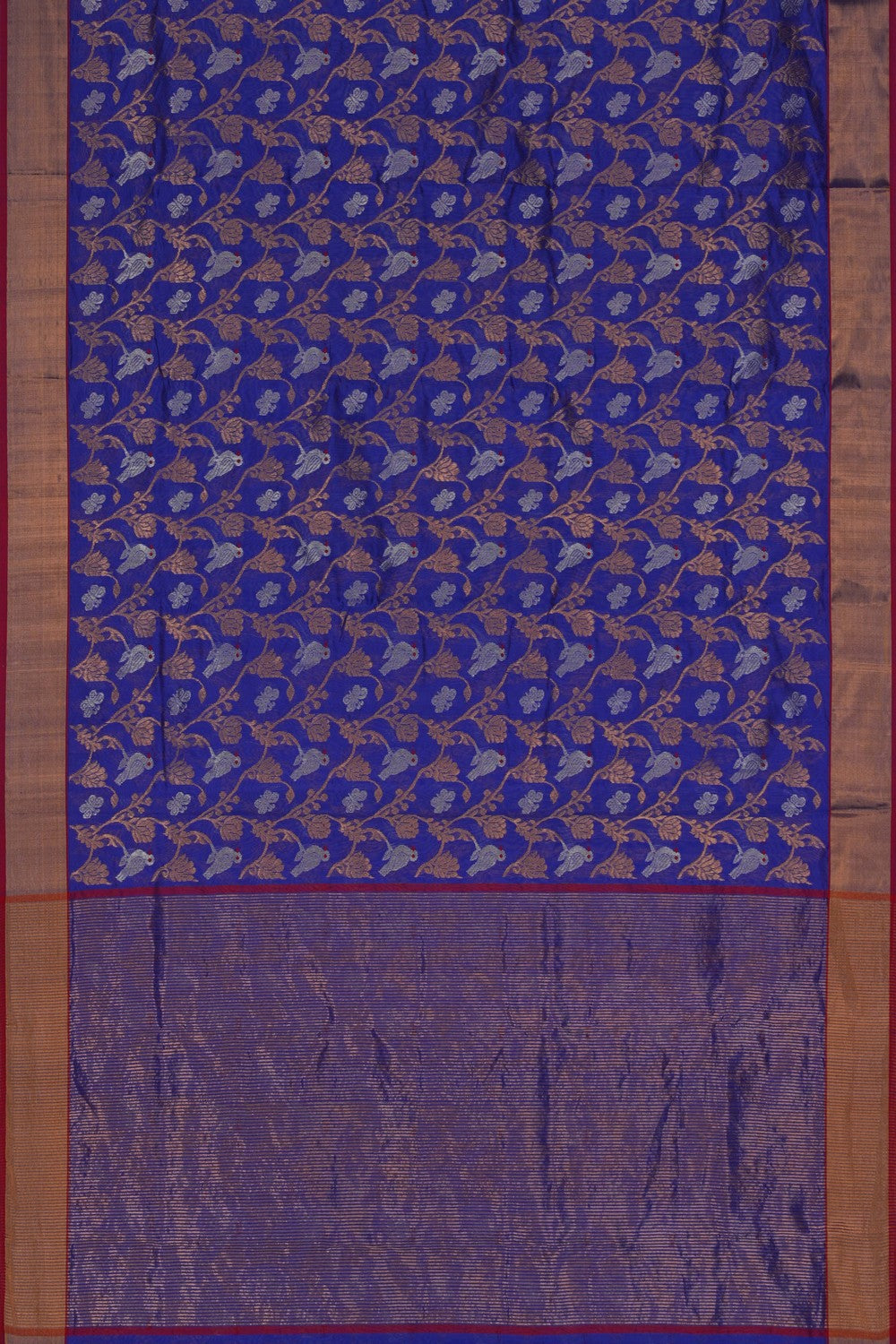 Image of Chanderi Brocade Silk Purple Saree