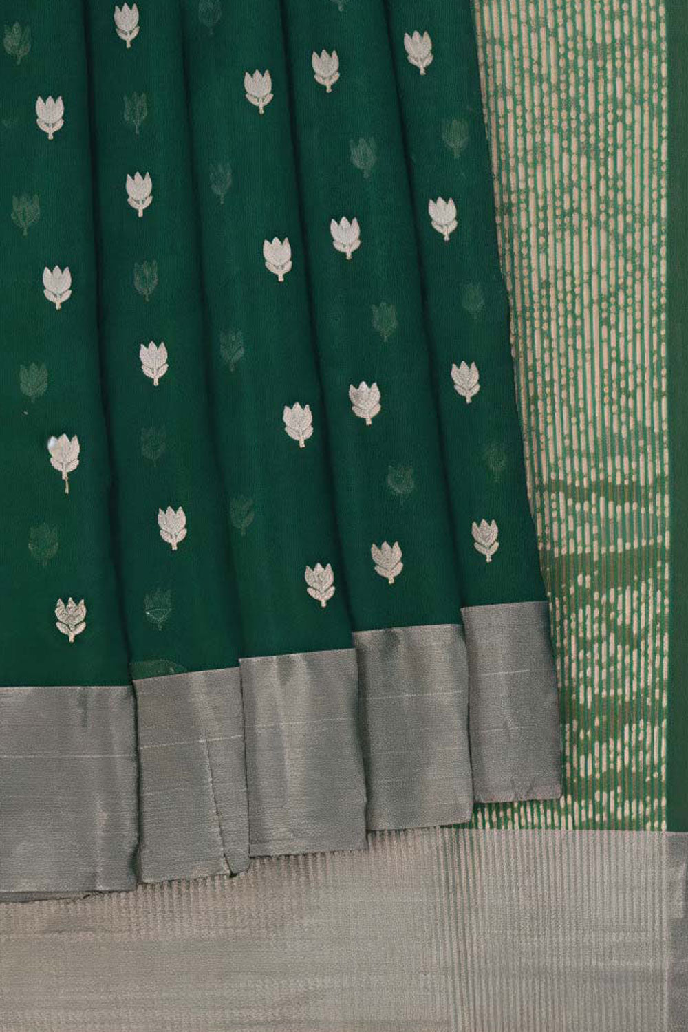 Image of Chanderi Silk Green Saree