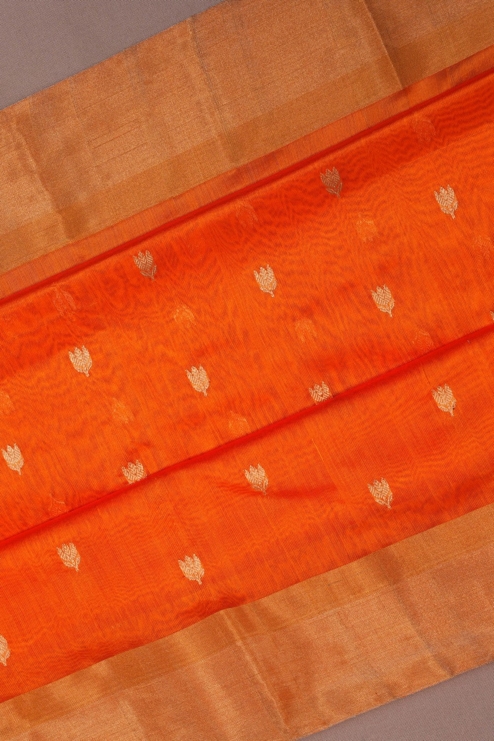 Image of Chanderi Silk Orange Saree