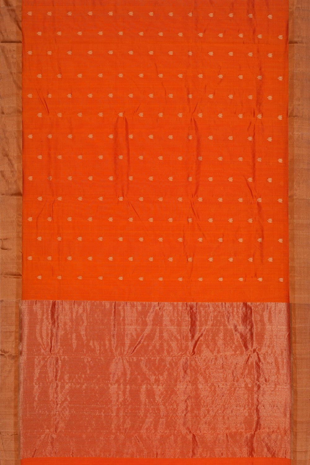 Image of Chanderi Silk Orange Saree