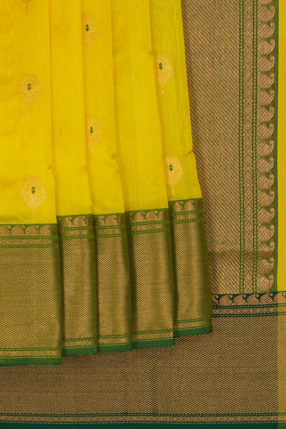 Image of Chanderi Tissue Silk Yellow Saree