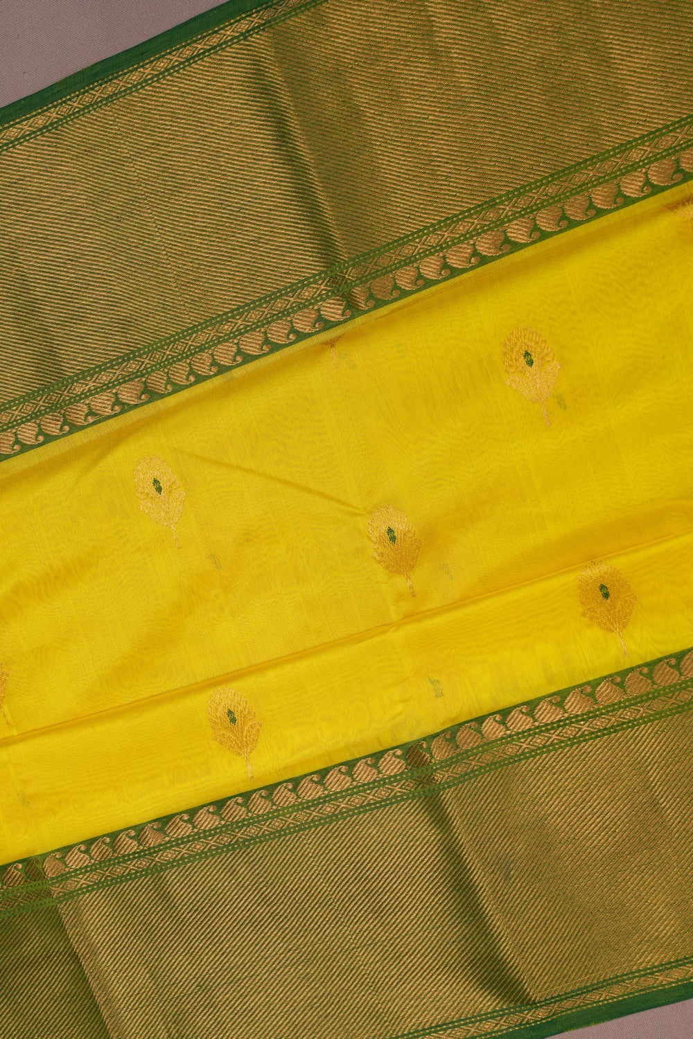 Image of Chanderi Tissue Silk Yellow Saree