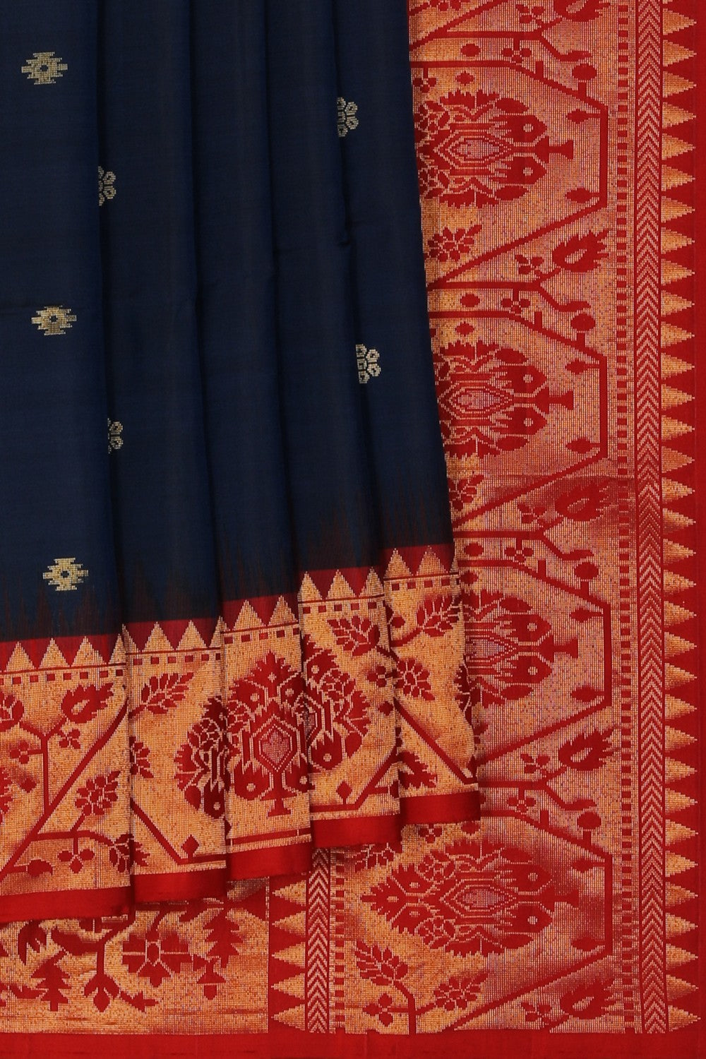 Image of South Silk Navy Blue Saree