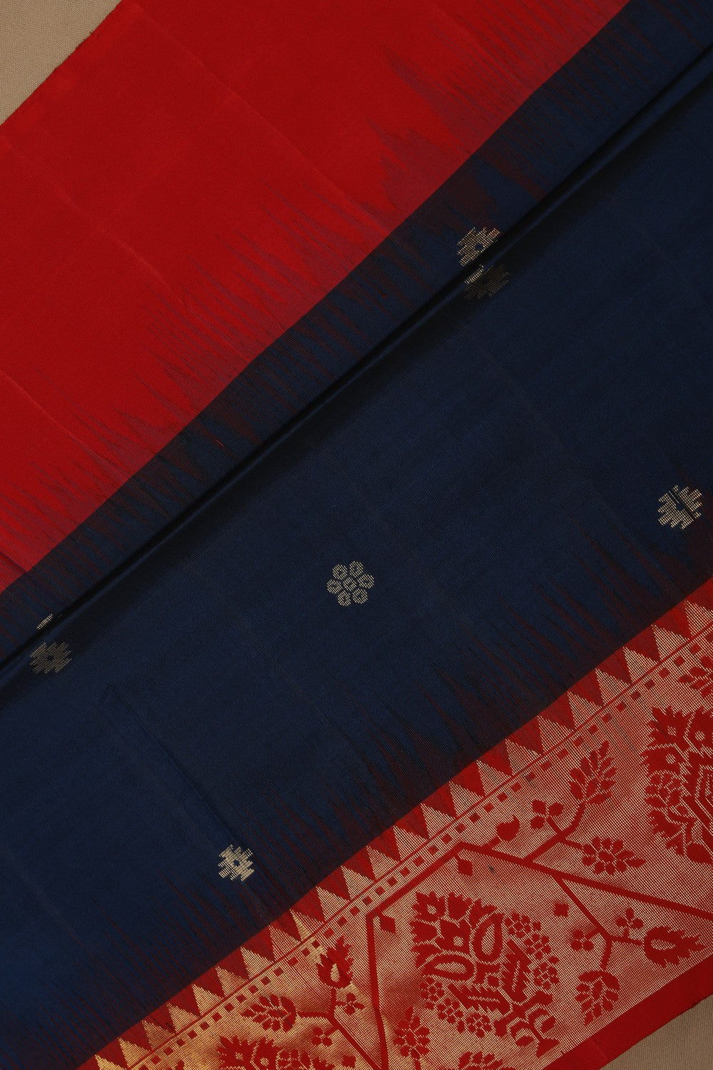 Image of South Silk Navy Blue Saree