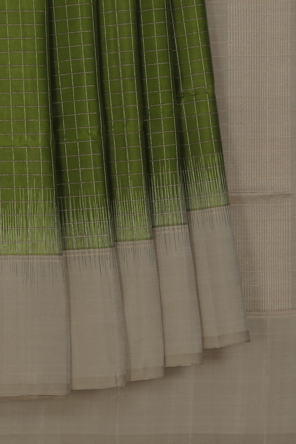 Image of South Silk Kattam Green Saree