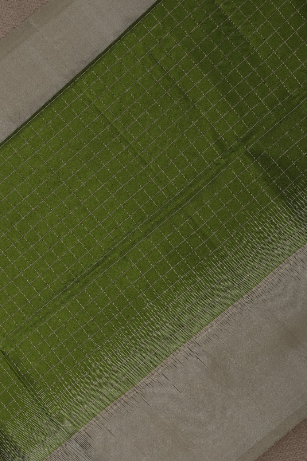 Image of South Silk Kattam Green Saree