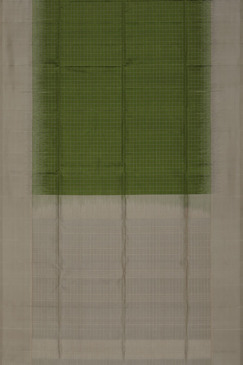 Image of South Silk Kattam Green Saree