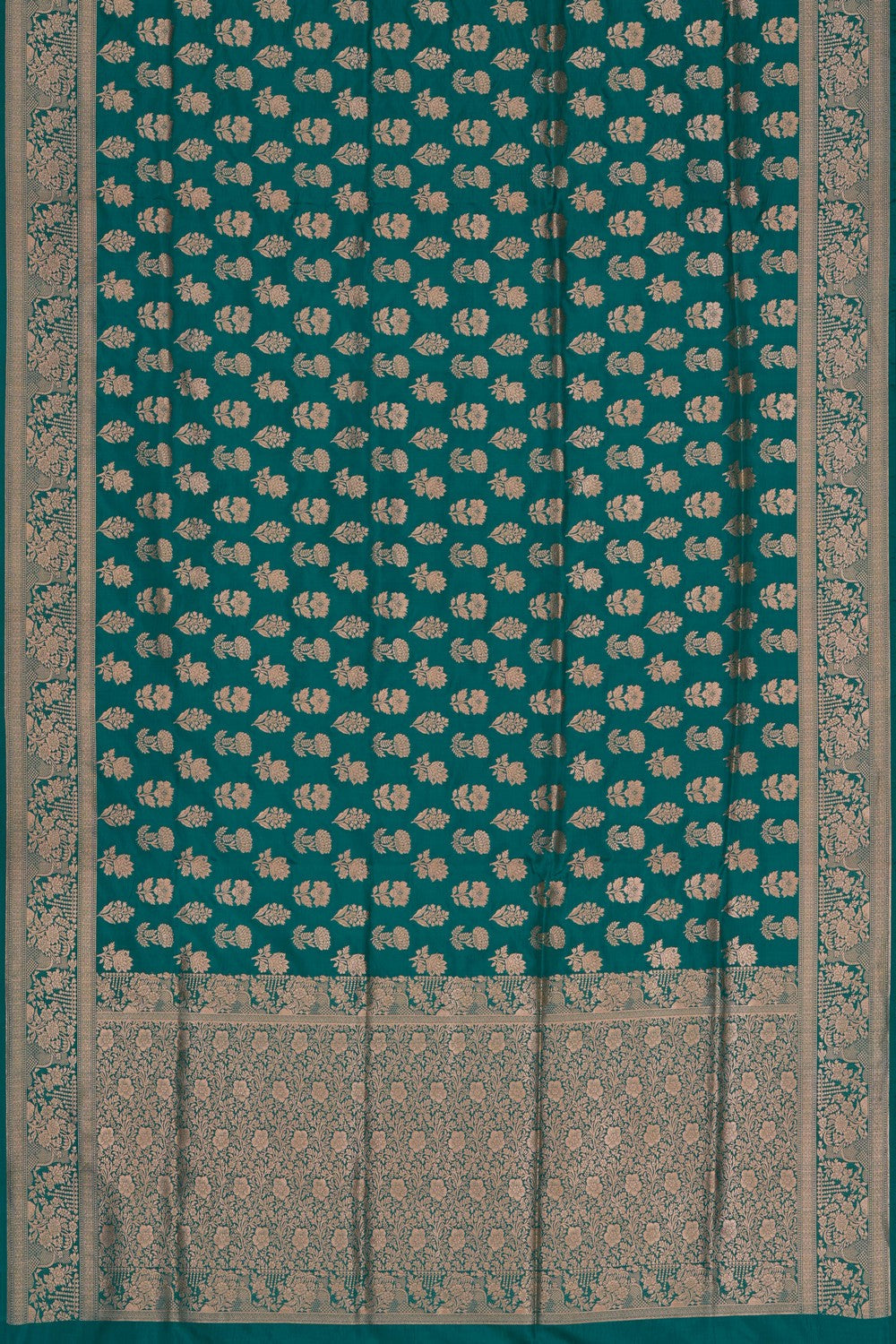 Image of Banarasi Brocade Silk Sea Green Saree