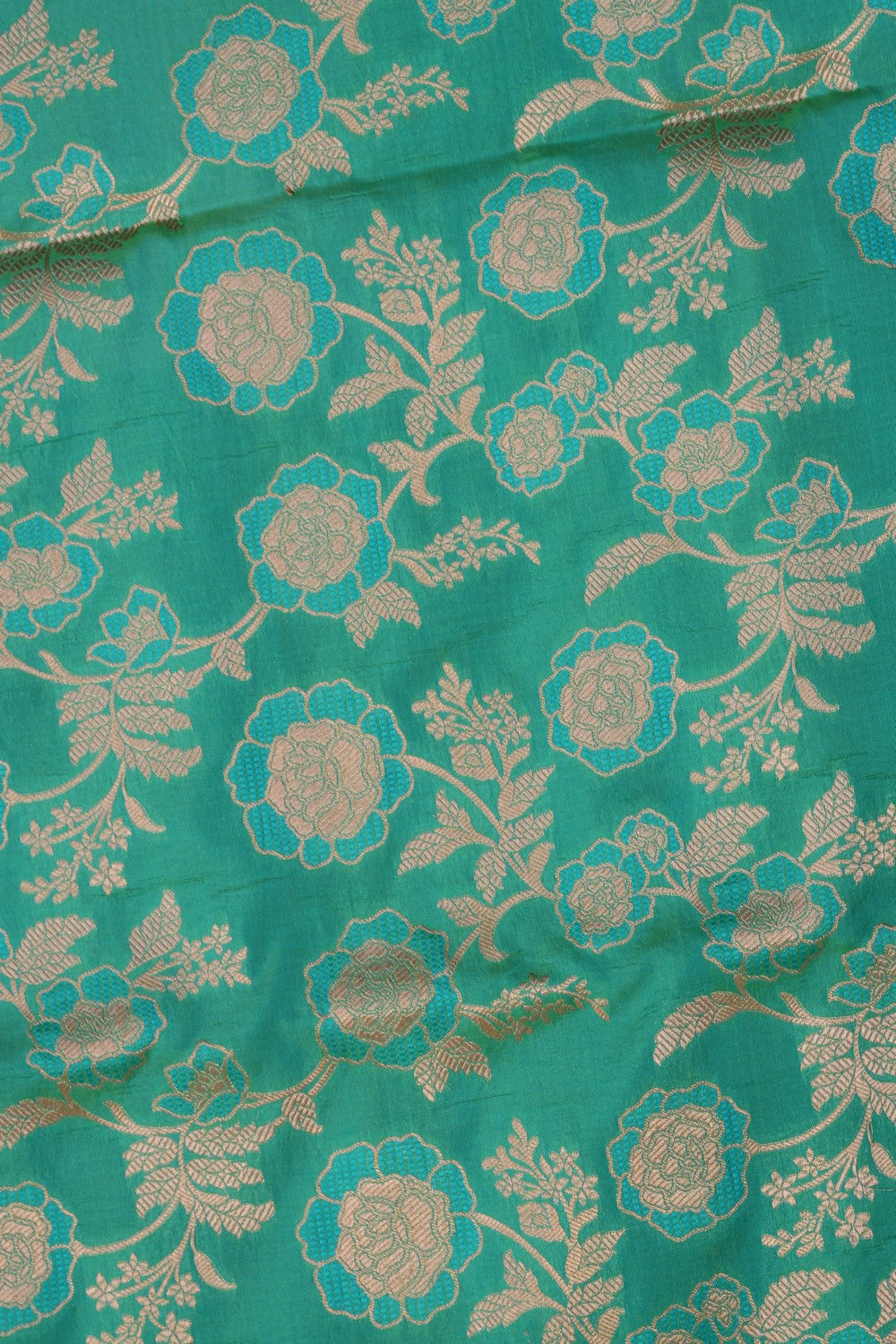 Image of Banarasi Brocade Silk Sea Green Saree