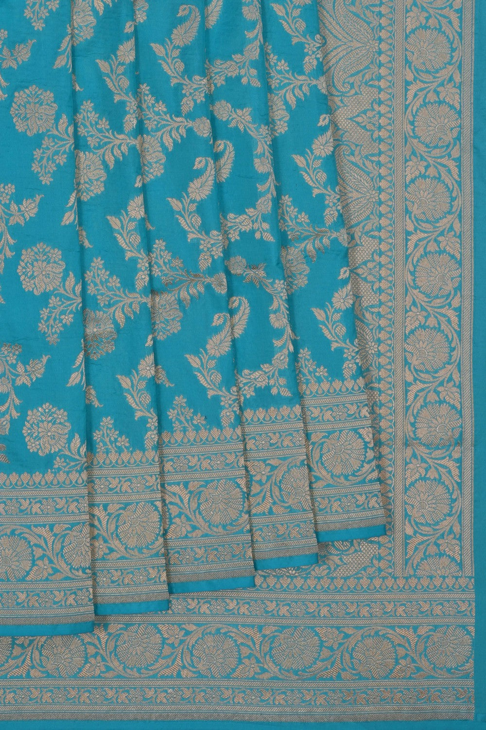 Image of Banarasi Brocade Silk Blue Saree