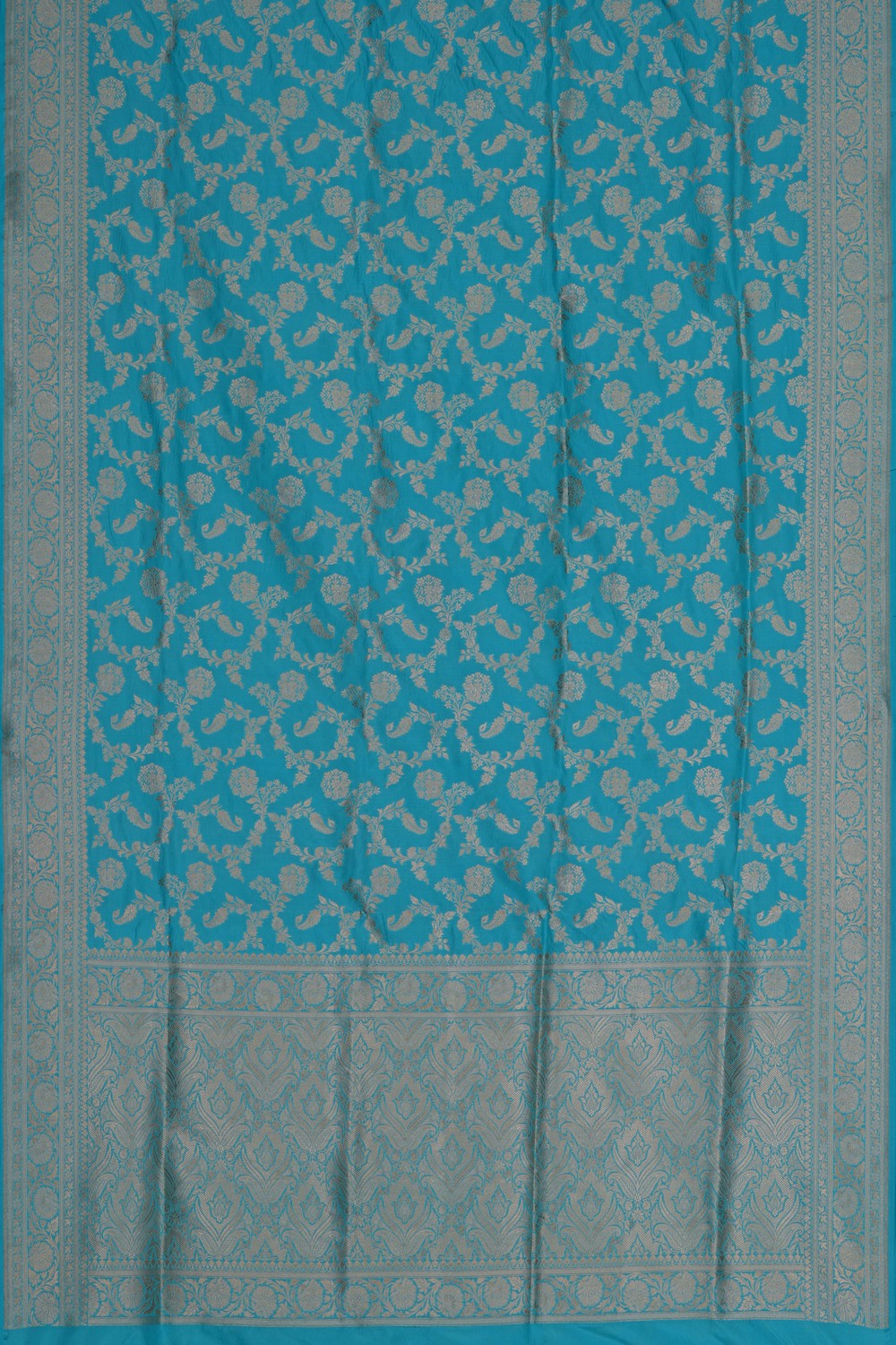 Image of Banarasi Brocade Silk Blue Saree